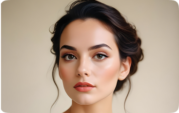 asymmetrical face eyes